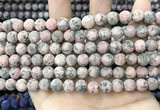 CLJ581 15 inches 8mm round matte sesame jasper beads