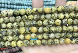 CLJ592 15 inches 8mm round matte sesame jasper beads