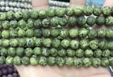 CLJ593 15 inches 8mm round matte sesame jasper beads