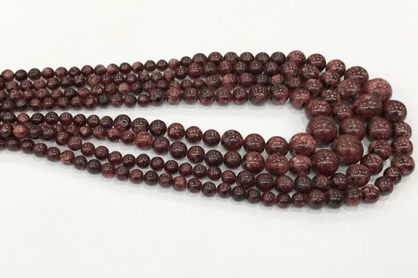 CLJ615 6mm - 14mm round sesame jasper graduated beads