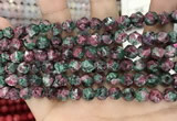 CLJ627 15 inches 8mm faceted nuggets sesame jasper beads