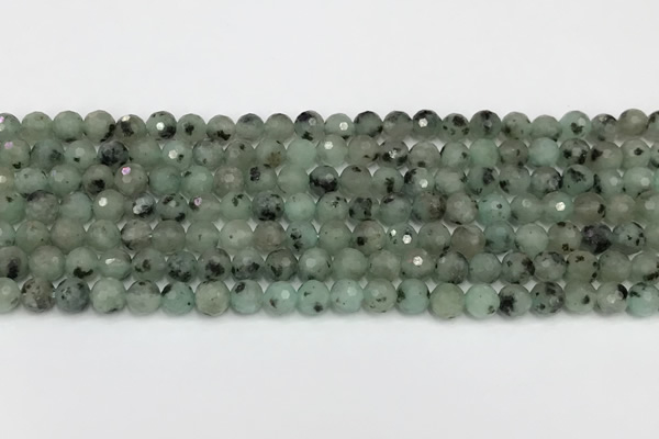 CLJ640 15.5 inches 6mm faceted round sesame jasper beads wholesale