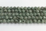 CLJ642 15.5 inches 10mm faceted round sesame jasper beads wholesale