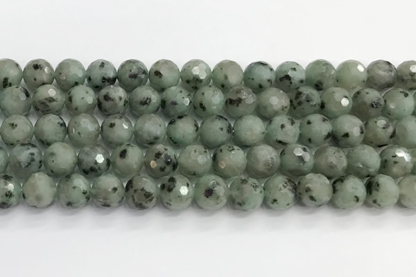 CLJ642 15.5 inches 10mm faceted round sesame jasper beads wholesale