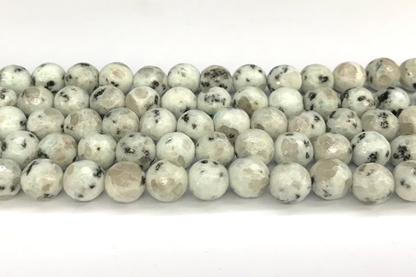 CLJ652 15 inches 10mm faceted round sesame jasper beads