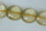 CLQ04 15.5 inches 12mm coin natural lemon quartz beads Wholesale