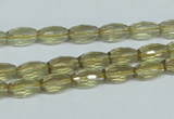 CLQ09 15.5 inches 8*16mm faceted rice natural lemon quartz beads