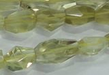 CLQ102 8*12mm - 12*22mm faceted nuggets natural lemon quartz beads