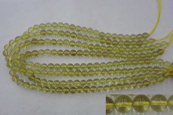 CLQ152 15.5 inches 8mm round natural lemon quartz beads wholesale