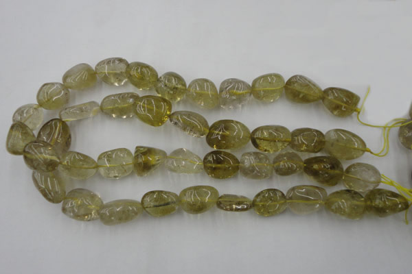 CLQ170 15.5 inches 12*16mm – 14*22mm nuggets natural lemon quartz beads