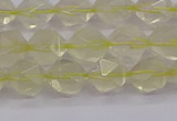 CLQ313 15.5 inches 10mm faceted nuggets lemon quartz beads