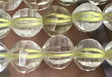 CLQ321 15.5 inches 6mm faceted round natural lemon quartz beads