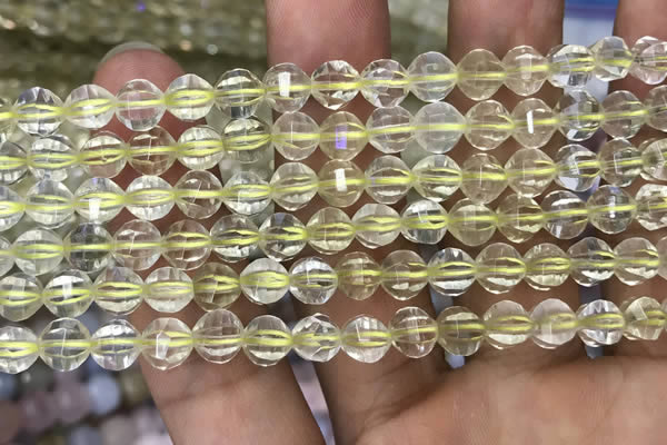 CLQ321 15.5 inches 6mm faceted round natural lemon quartz beads