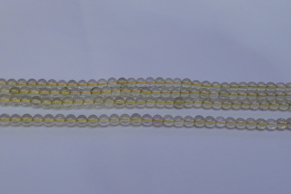 CLQ350 15 inches 4mm round natural lemon quartz beads wholesale