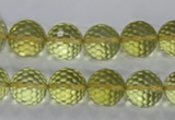 CLQ57 15.5 inches 10mm faceted round natural lemon quartz beads