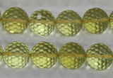 CLQ58 15.5 inches 12mm faceted round natural lemon quartz beads