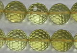 CLQ60 15.5 inches 16mm faceted round natural lemon quartz beads