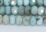 CLR101 15.5 inches 4*6mm faceted rondelle larimar gemstone beads