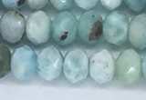 CLR102 15.5 inches 4*7mm faceted rondelle larimar gemstone beads