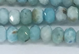 CLR109 15.5 inches 2.5*4mm faceted rondelle natural larimar beads