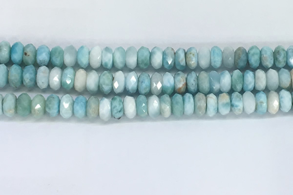 CLR112 15.5 inches 4*7mm faceted rondelle natural larimar beads