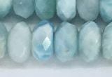 CLR114 15.5 inches 5*9mm faceted rondelle natural larimar beads