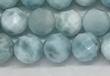 CLR137 15.5 inches 7mm faceted round natural larimar beads