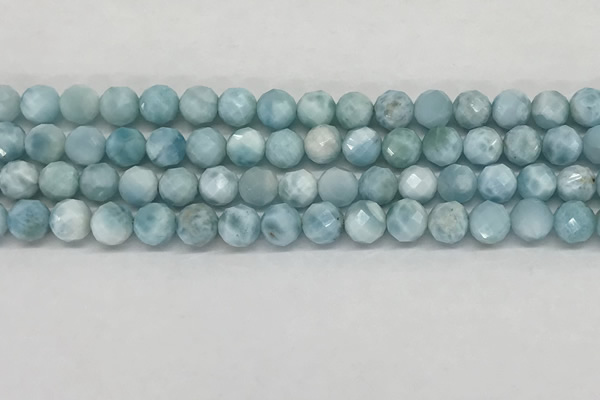 CLR137 15.5 inches 7mm faceted round natural larimar beads