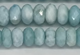 CLR139 15.5 inches 4*6mm faceted rondelle natural larimar beads