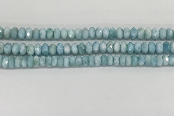 CLR139 15.5 inches 4*6mm faceted rondelle natural larimar beads