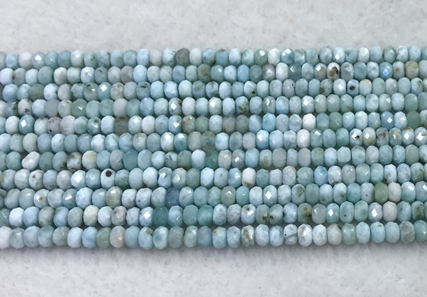 CLR146 15 inches 2.5*4mm faceted rondelle larimar beads wholesale