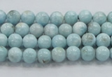 CLR15 15.5 inches 6mm round grade A natural larimar gemstone beads