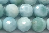 CLR165 15 inches 8mm faceted round larimar gemstone beads