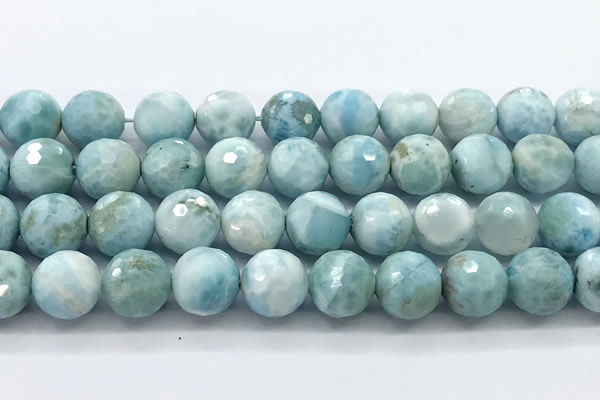 CLR168 15 inches 12mm faceted round larimar gemstone beads