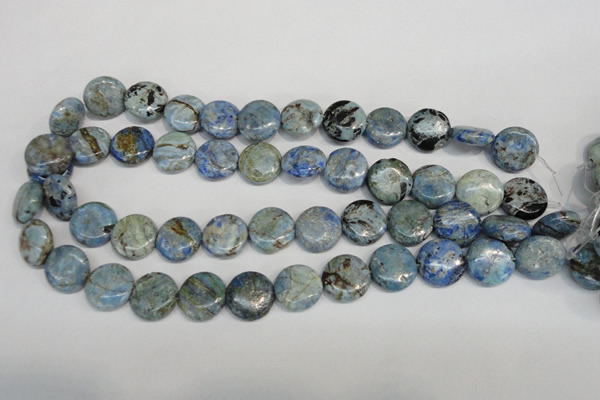 CLR211 15.5 inches 16mm flat round larimar gemstone beads