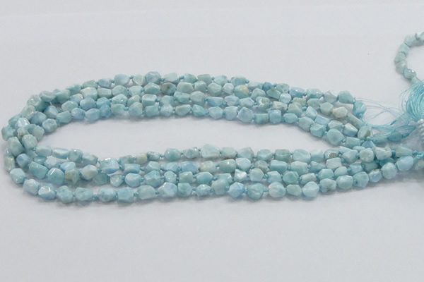 CLR25 15.5 inches 6*8mm nugget natural larimar gemstone chips beads