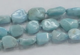 CLR26 15.5 inches 8*10mm nugget natural larimar gemstone chips beads