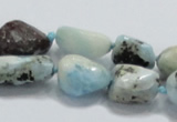 CLR27 15.5 inches nugget natural larimar gemstone beads wholesale