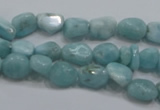 CLR33 15.5 inches 7*8mm nugget natural larimar gemstone beads