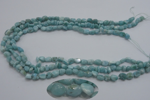 CLR33 15.5 inches 7*8mm nugget natural larimar gemstone beads