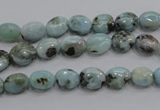 CLR35 15.5 inches 6*8mm oval natural larimar gemstone beads