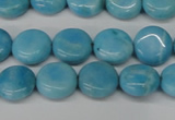 CLR360 15.5 inches 10mm flat round dyed larimar gemstone beads