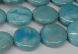 CLR362 15.5 inches 14mm flat round dyed larimar gemstone beads