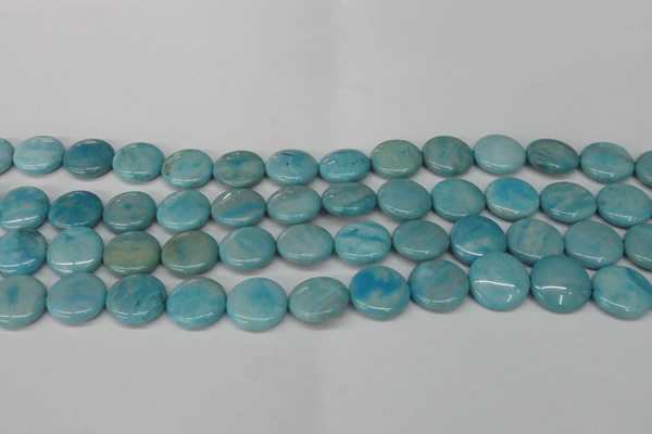 CLR362 15.5 inches 14mm flat round dyed larimar gemstone beads