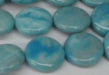 CLR363 15.5 inches 16mm flat round dyed larimar gemstone beads