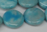 CLR366 15.5 inches 25mm flat round dyed larimar gemstone beads