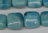 CLR382 15.5 inches 14*14mm square dyed larimar gemstone beads