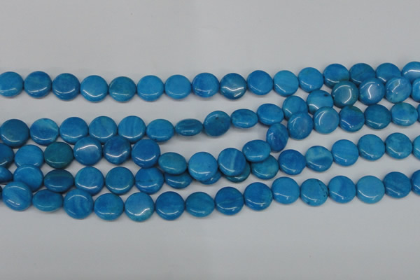 CLR411 15.5 inches 12mm flat round dyed larimar gemstone beads