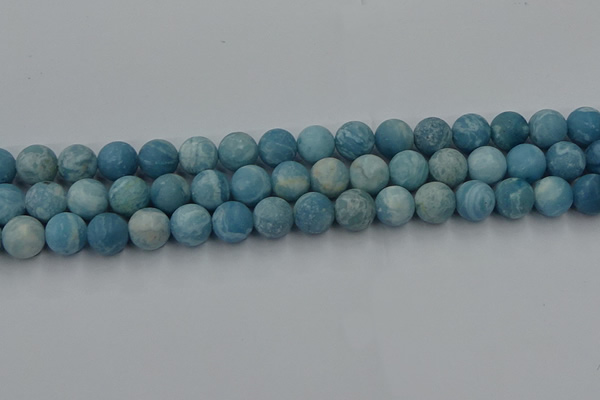 CLR613 15.5 inches 10mm round matte imitation larimar beads