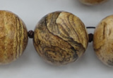 CLS10 15.5 inches 30mm faceted round large picture jasper beads